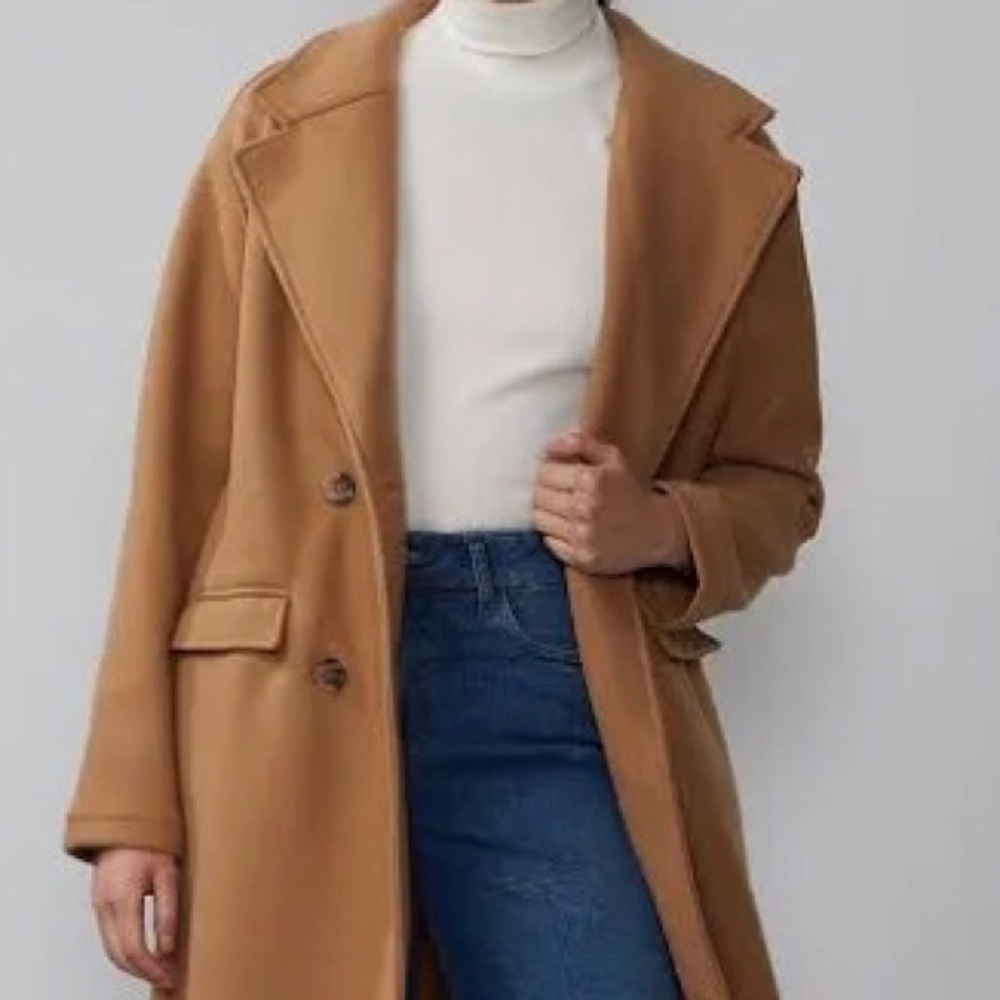 Oversized Notch Lapel Trench Coat  / NATURAL - CAMEL